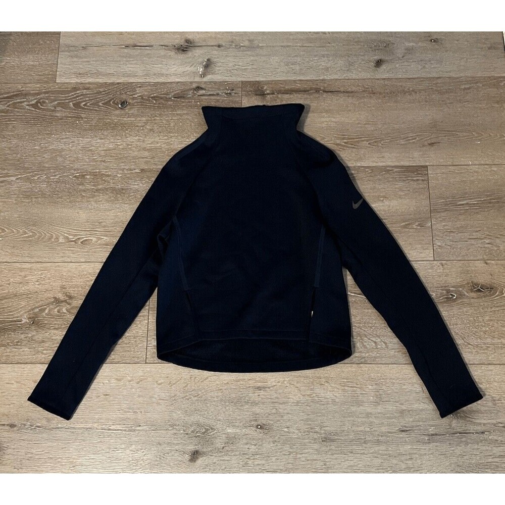 Nike Womens Black Therma Sphere Training Top Hoodie Funnel Neck Small 811654-010